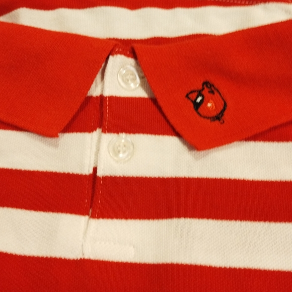 RED STRIPED POLO DOG SHIRT - Picture 4 of 4